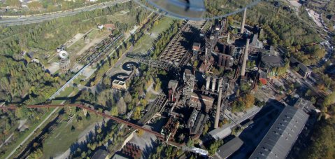 Der Park von oben, ein Riesenspielplatz für Techniknostalgiker/innen