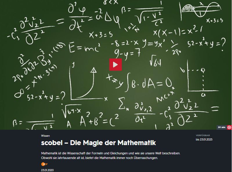 zum Video scobel über die Magie der Mathematik Screenshot Mediathek