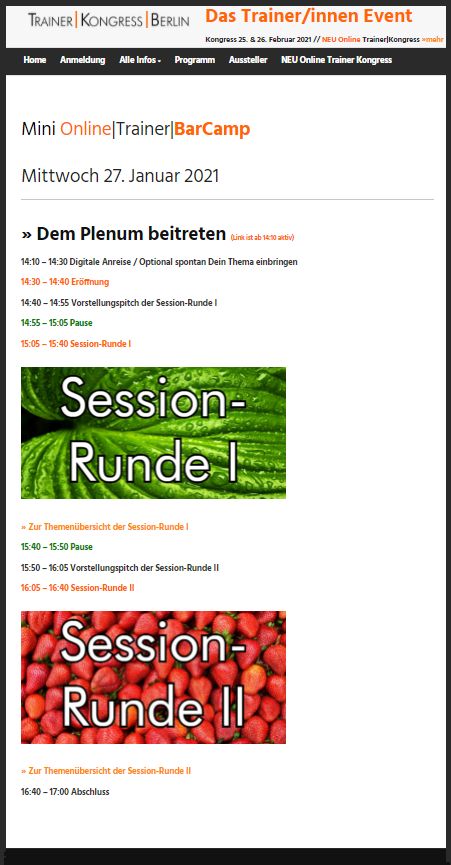 Link zur Website digitaler TrainerKongress Screenshot