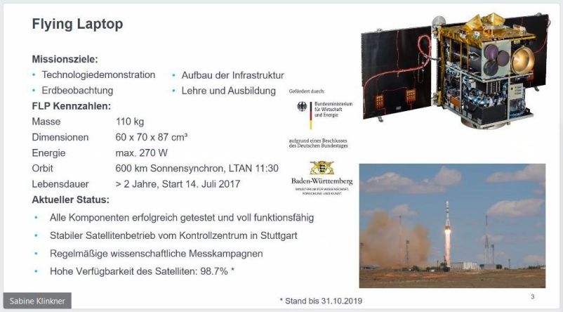 Flying Laptop - Eckdaten Folie Keynote