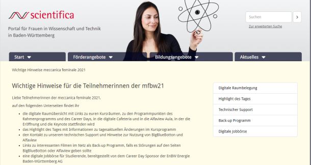 Homebase für die Teilnehmerinnen... inklusive Back-up fürs Programm Screenshot