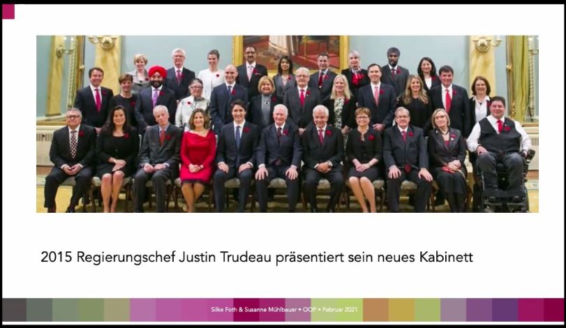 Gelebte Diversität Foto Regierung Trudeaut Kanada 2015 mit diverser Besetzung