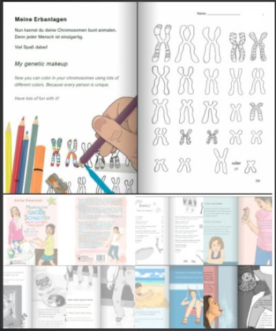 Erbanlagen erklärt Collage einiger Inhaltsseiten