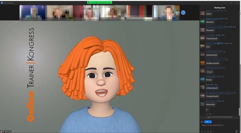 Screenshot Avatar in Zoom-Fenster