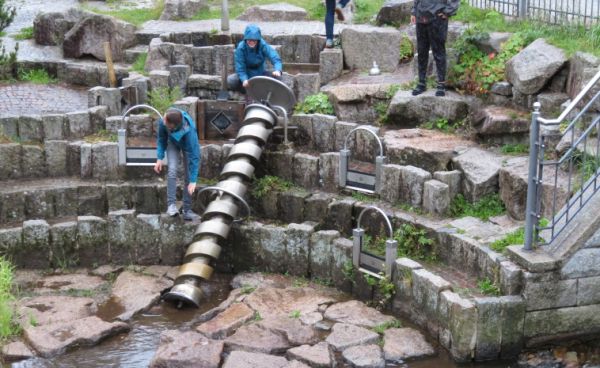 Wasserspielplatz in der Stadt