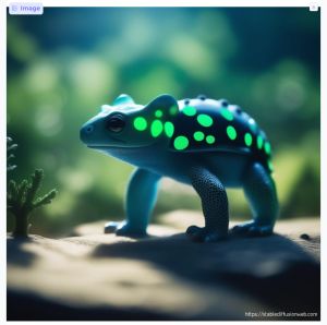Frosch-ähnliches Tier, Umgebung erinnert an Regenwald in der Nacht